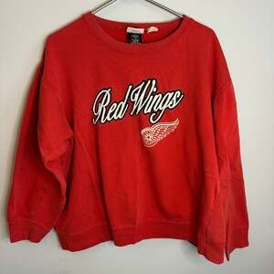 Vintage Detroit Red Wings Embroidered Sweatshirt - Size L